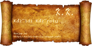 Káldi Károly névjegykártya