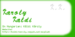 karoly kaldi business card